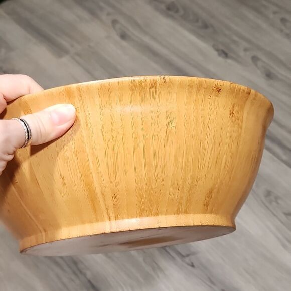 Japanese Artist Signed Bamboo LG Wooden Bowl - Picture 4 of 6